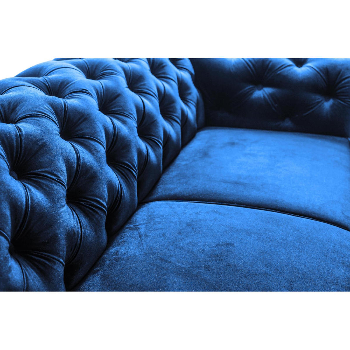 SCHLAFSOFA Chester 3-Sitzer, im Chesterfield-Stil, Dunkelblau - Wengefarben/Dunkelblau, Textil (252/82/92cm) - Beautysofa