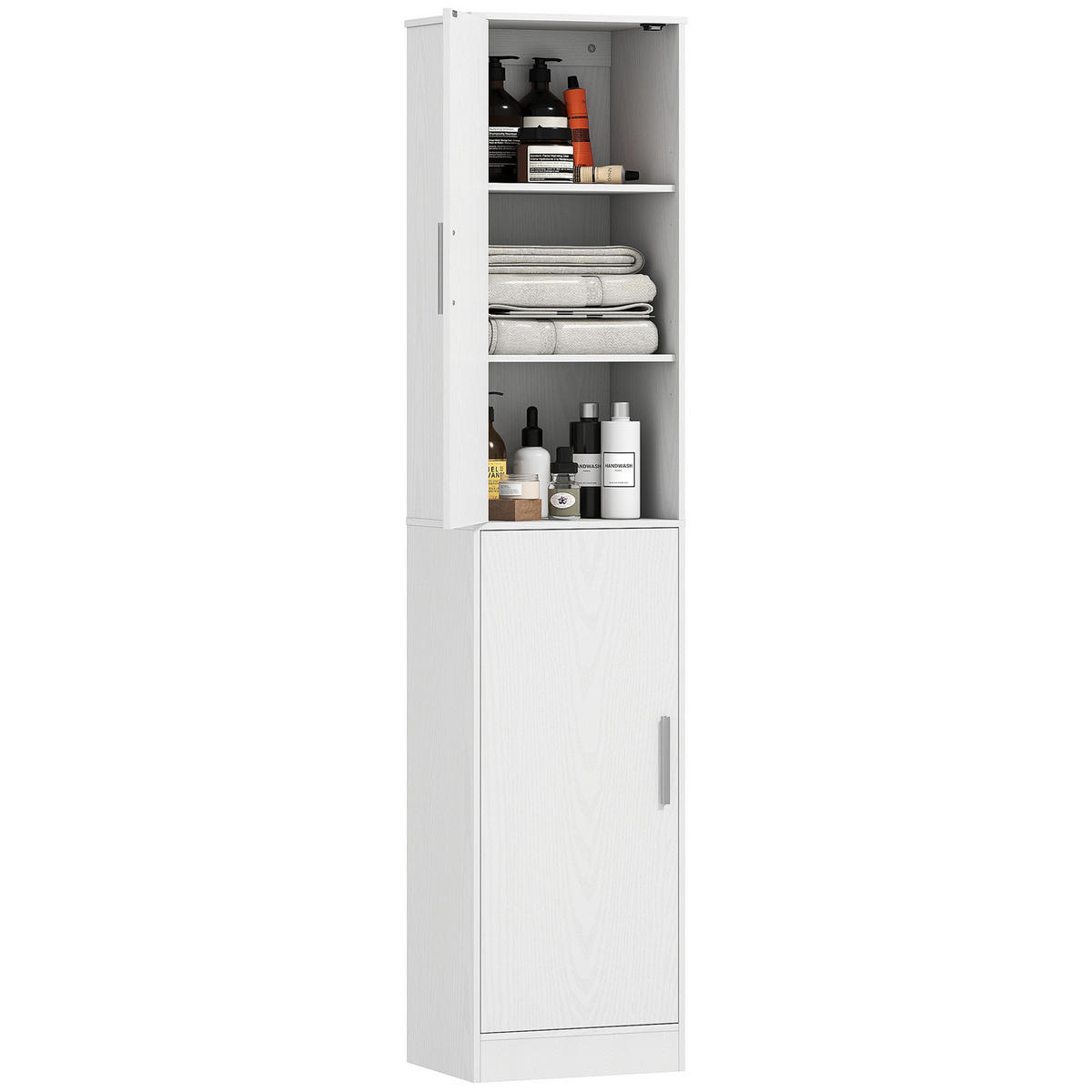HOCHSCHRANK DE-08490 mit 2 Türen Weiß - Weiß, Holzwerkstoff (35/180/40cm) - ComfortXL