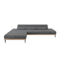 ELEKTRISCHES ECKSOFA Links MONA 316x205x85 Dunkelgrau Cord - Dunkelgrau, Holzwerkstoff/Textil (316/205cm) - ALTDECOR