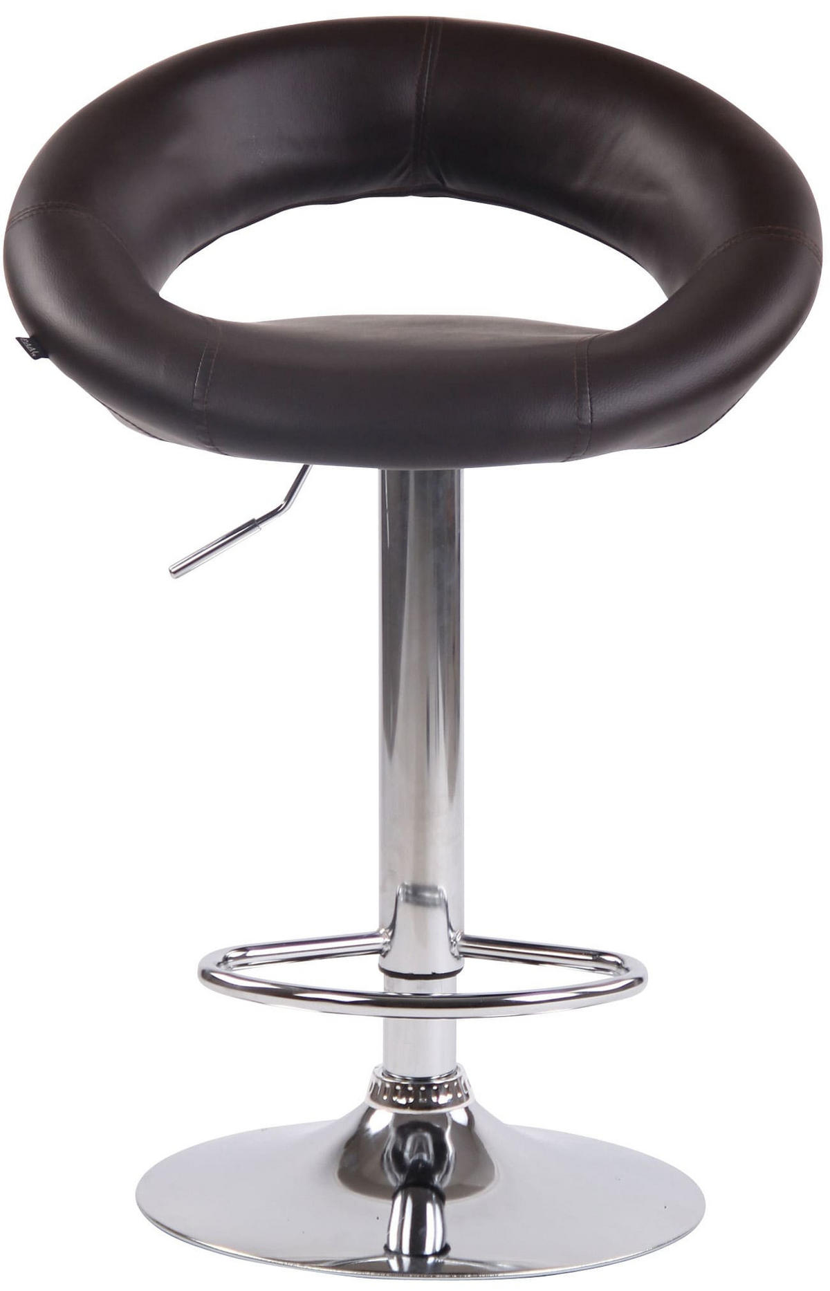 BARHOCKER 2er Set Mekim Kunstleder Braun Silber - Braun, Leder/Metall (53/80/47cm) - DELUKE