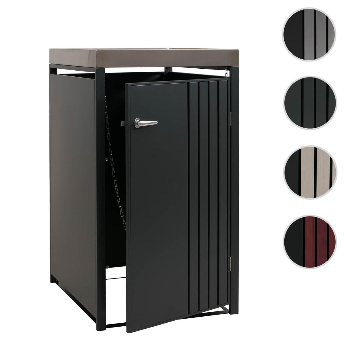 MÜLLTONNENBOX 1er mit Pflanzkasten HxBxT 125x68x84cm Anthrazit - Anthrazit, Metall (68/125/84cm) - PROREGAL