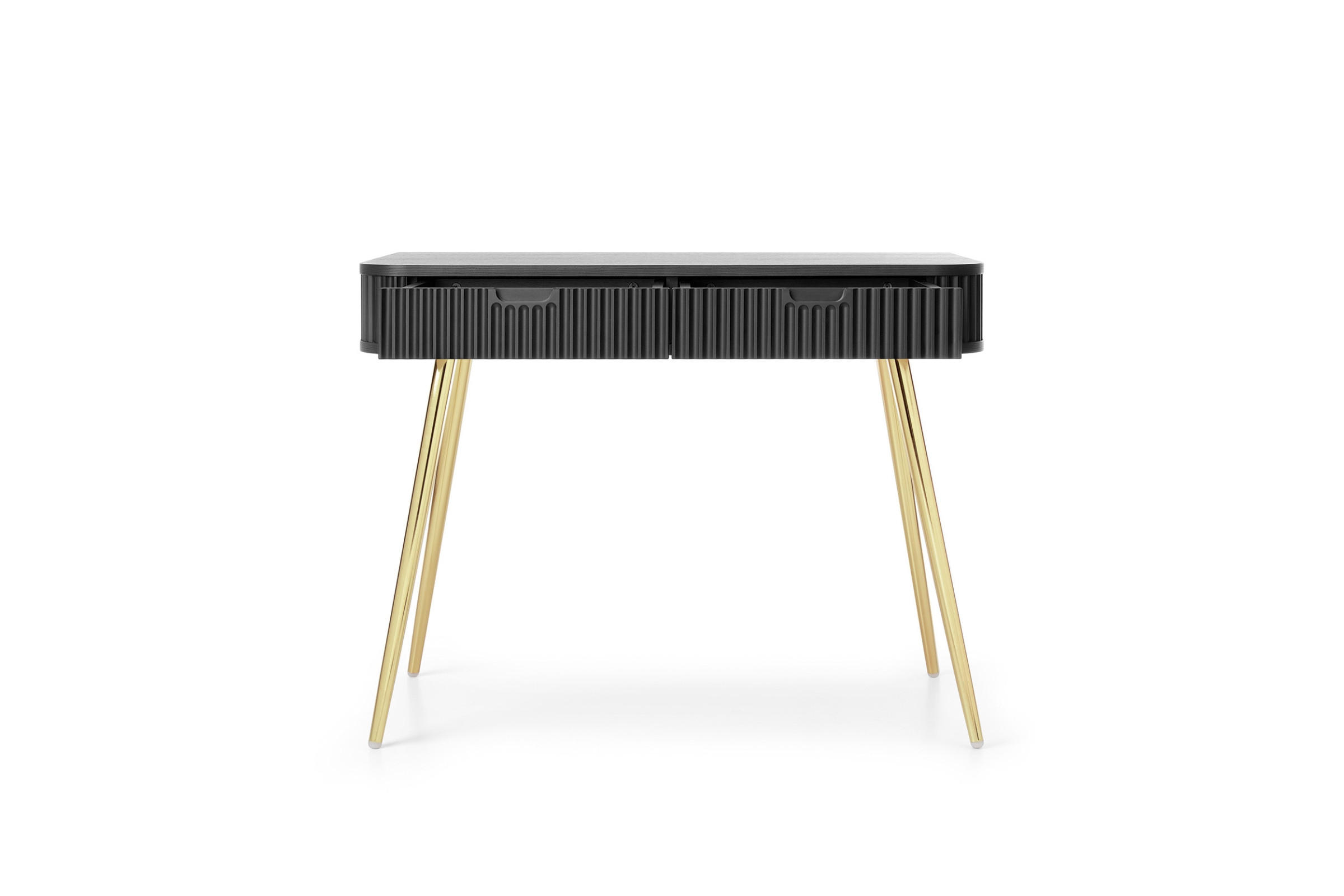 SCHMINKTISCH MODERNO 103/80/49 in Schwarz/Gold - Goldfarben/Schwarz, Holzwerkstoff (49/103/80cm) - Deine Möbel 24
