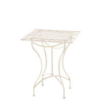 GARTENTISCH eckig 60/60/72 cm Metall Antik-Creme - Creme, Metall (60/60/72cm) - CLP