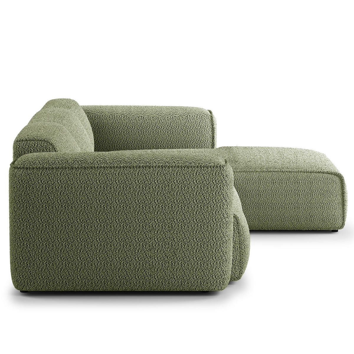 3-SITZER ECKSOFA mit Longchair - Schwarz/Grün, Kunststoff/Textil (251/173cm) - home24