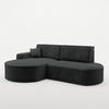 ECKSOFA Venedig Mit Schlaffunktion - Schwarz, Holzwerkstoff/Textil (278/179cm) - Fun Möbel