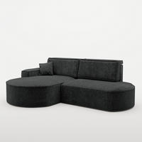 ECKSOFA Venedig Mit Schlaffunktion - Schwarz, Holzwerkstoff/Textil (278/179cm) - Fun Möbel