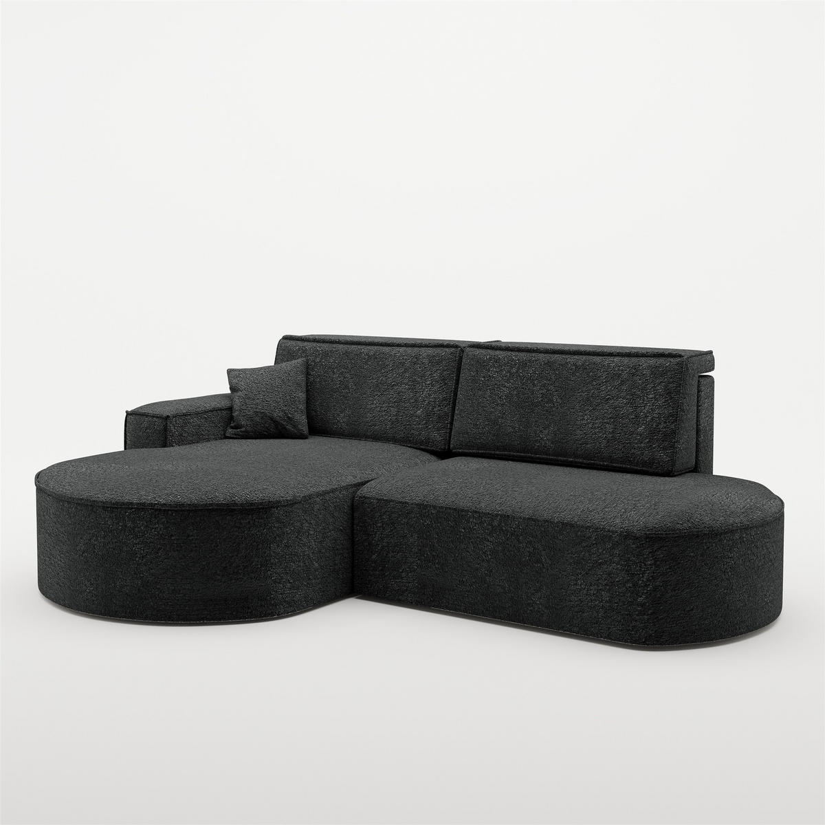 ECKSOFA Venedig Mit Schlaffunktion - Schwarz, Holzwerkstoff/Textil (278/179cm) - Fun Möbel