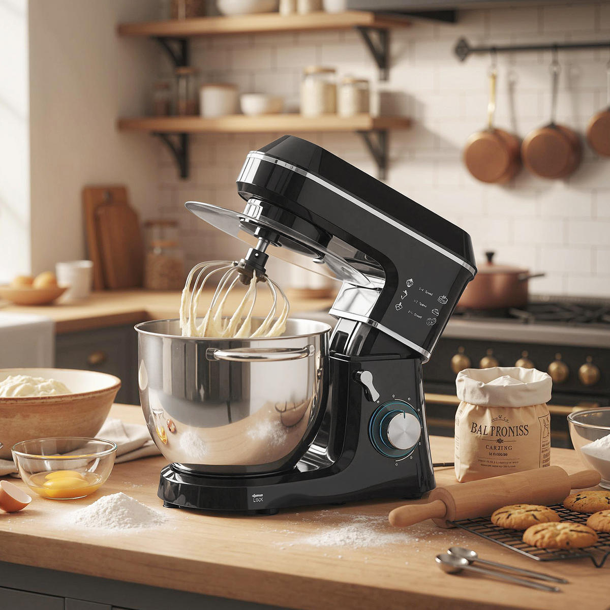 STANDMIXER Aluminium Edelstahl Schwarz - Edelstahlfarben/Schwarz, Metall (31/34/37cm) - HOMCOM
