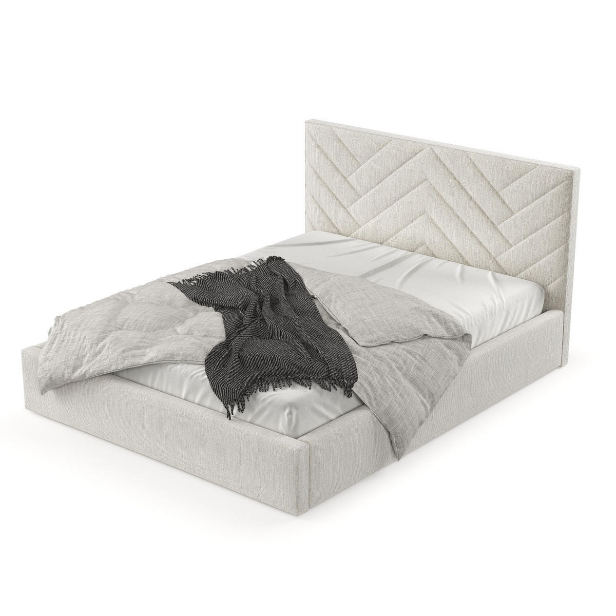 POLSTERBETT Arco 160/200 cm Beige im Inari Stoff - Beige/Schwarz, Holz/Holzwerkstoff (160/200cm) - AltaBeds