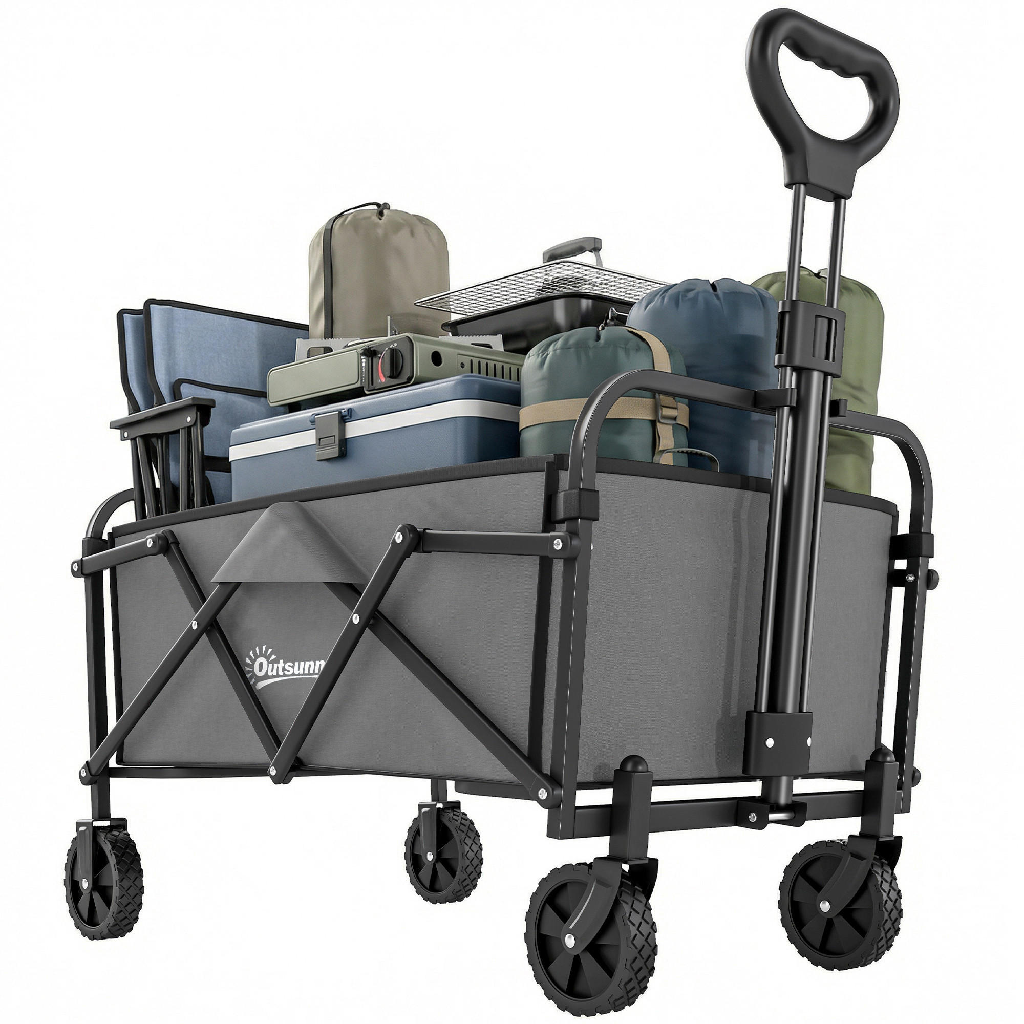 GARTENWAGEN DE-18775 all-terrain klappbar 66L Grau - Grau, Metall (45/89/81cm) - ComfortXL