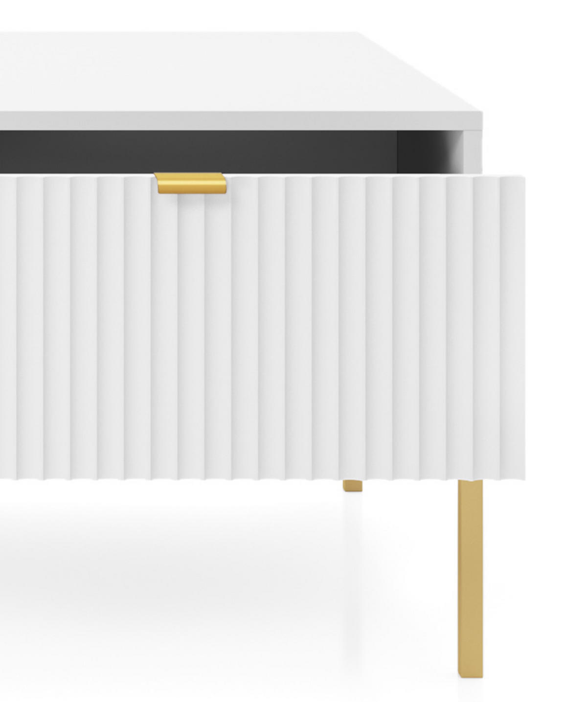COUCHTISCH NOVA - L104, goldenen Akzenten, 104x68x46 cm Weiß - Goldfarben/Weiß, Holzwerkstoff/Kunststoff (68/104/46cm) - DomoHome
