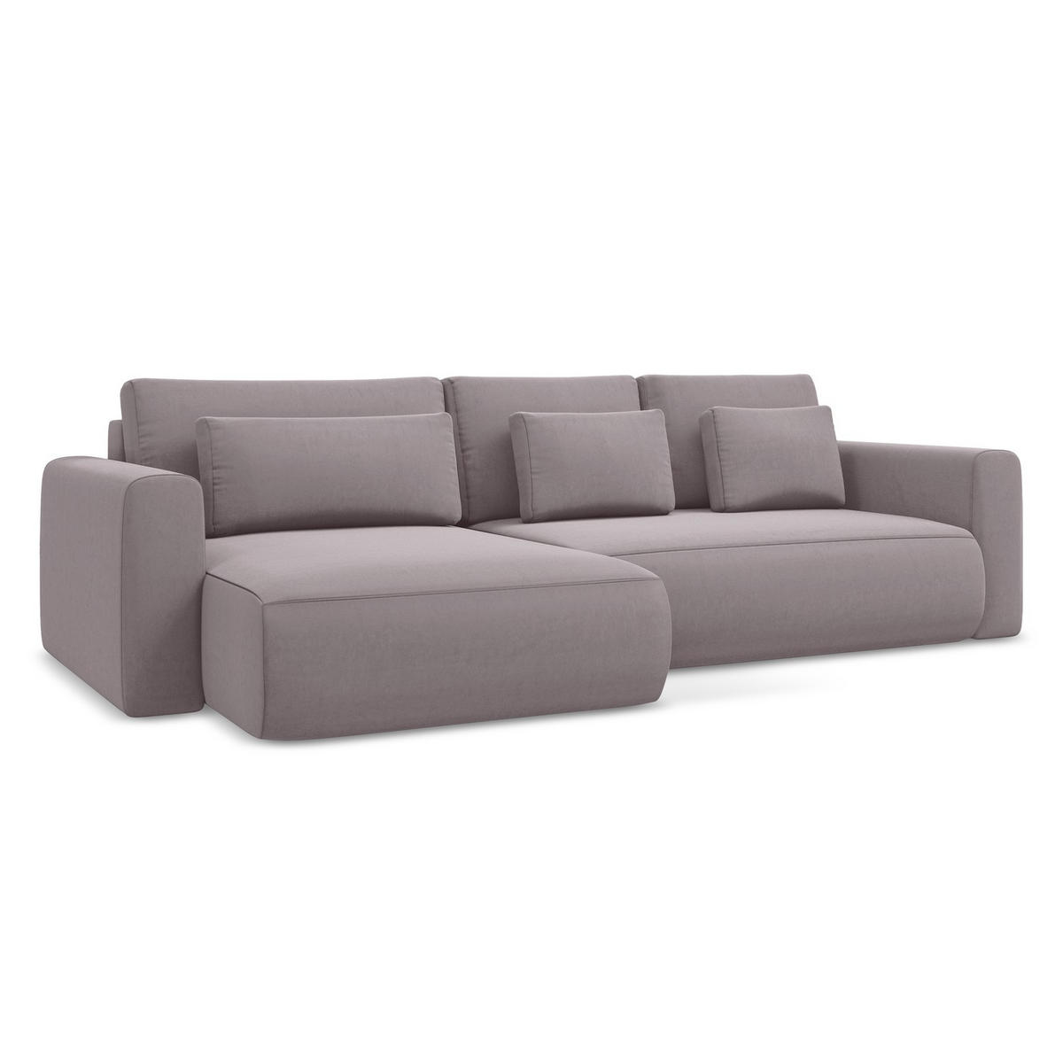 ECKSOFA mit Schlaffunktion Samt Stoff Violett - Lila/Flieder, Kunststoff/Textil (149/278cm) - LaMiaSofa