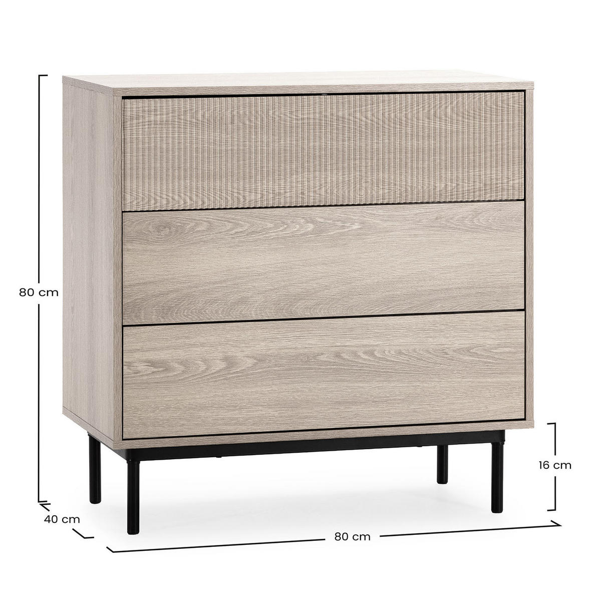 COMODA 80/80/40 Florida aspect de stejar - stejar miere, compozit lemnos (80/80/40cm) - VS Venta-stock
