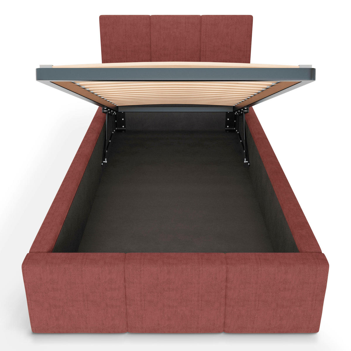 POLSTERBETT für Schlafzimmer Bett mit Stauraum Altrosa 90x200cm Kopfteil 120cm - Altrosa, Holzwerkstoff/Metall (90/200cm) - Muralo