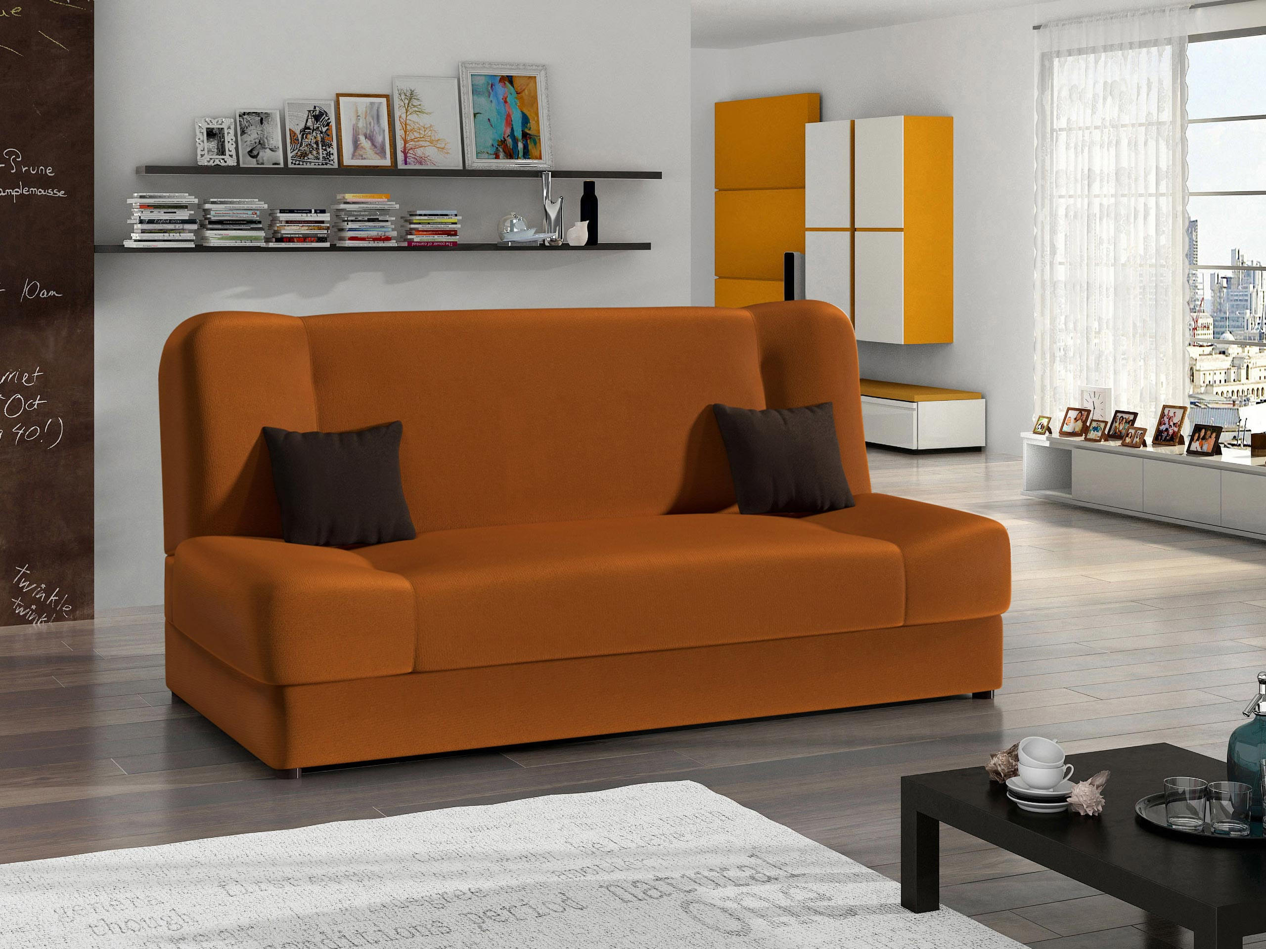 SCHLAFSOFA Jonas - Bronzefarben, Holz/Textil (195/86/87cm)