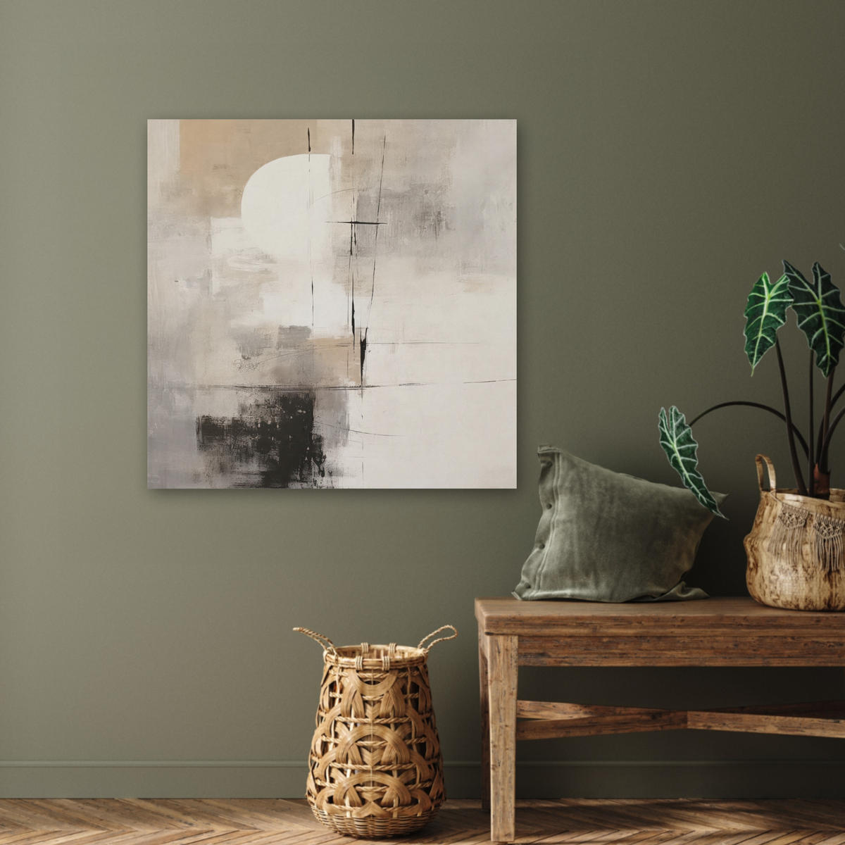 AKUSTIKBILD Abstrakt - Kunst - Grau Akustikpaneele 80x80 cm - Hellgrau, Kunststoff (80/80/0.9cm) - MuchoWow
