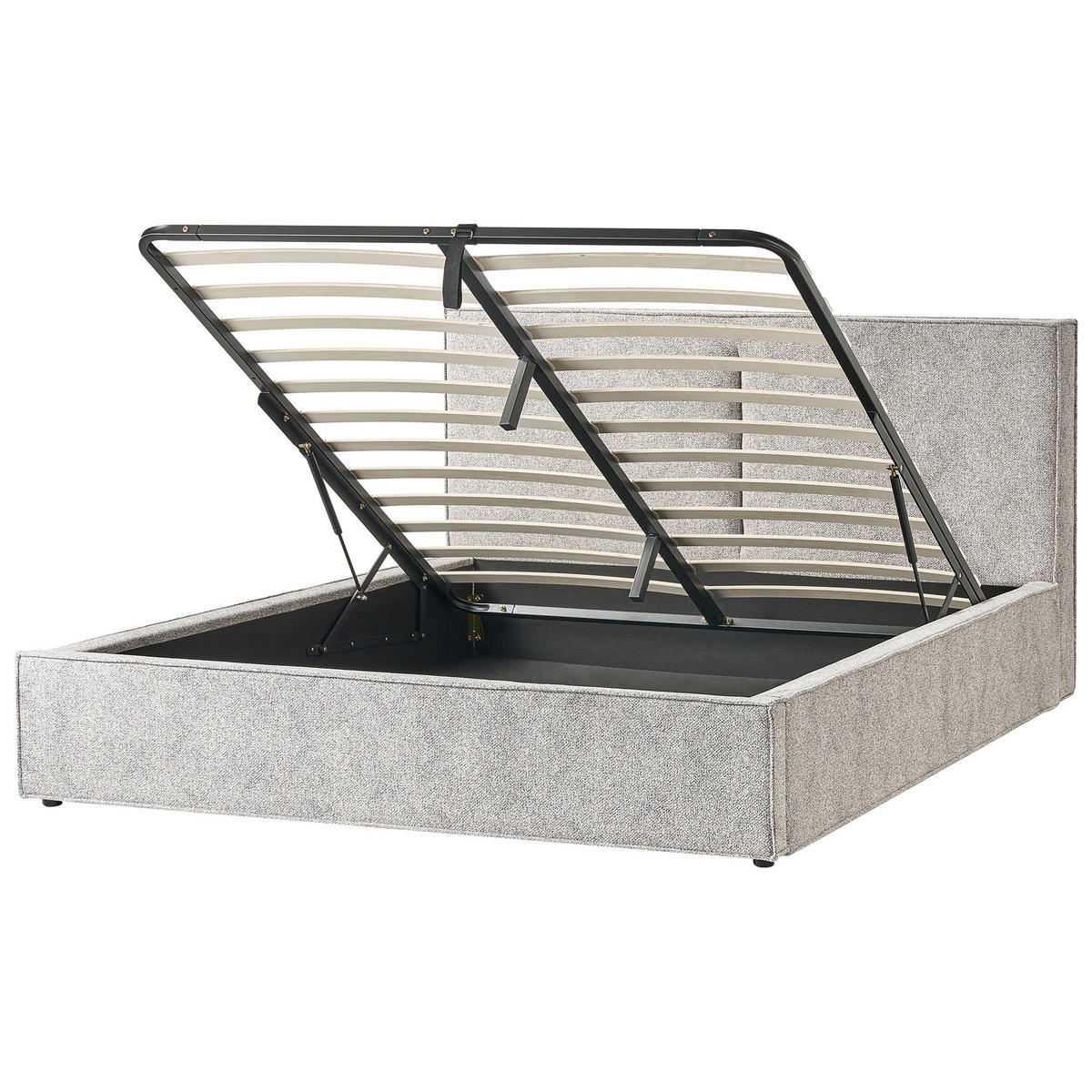 BETT mit Stauraum 180/200 cm Schwarz Moissac - Schwarz/Weiß, Textil (180/200cm) - Beliani