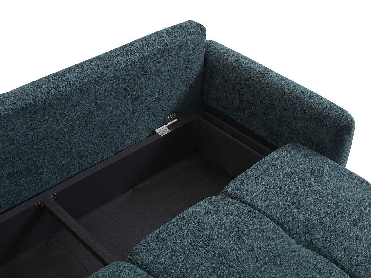 SCHLAFSOFA - 3 Personen - Stoff - Blaugrün - - Grün, Textil (218/86/92cm) - Vente-Unique