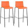 BARHOCKER 2er Set Kunststoff orange - Schwarz/Orange, Kunststoff/Metall (43/100/48cm) - CLP