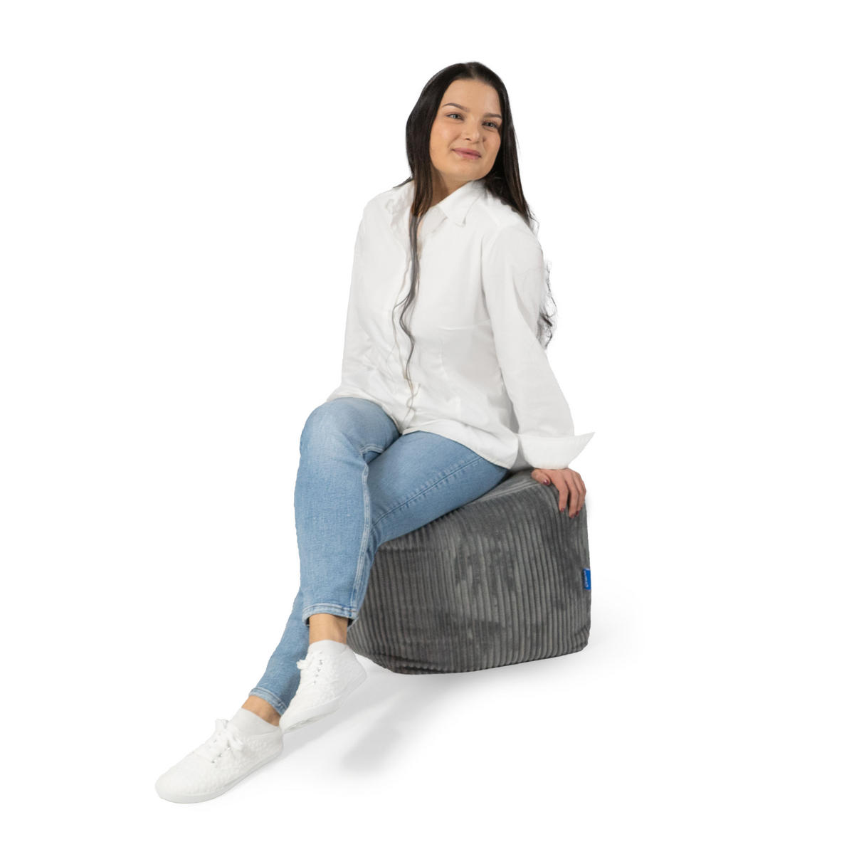 SITZWÜRFEL Cubo Cord grau - Grau, Textil (40/40/40cm) - Bruni