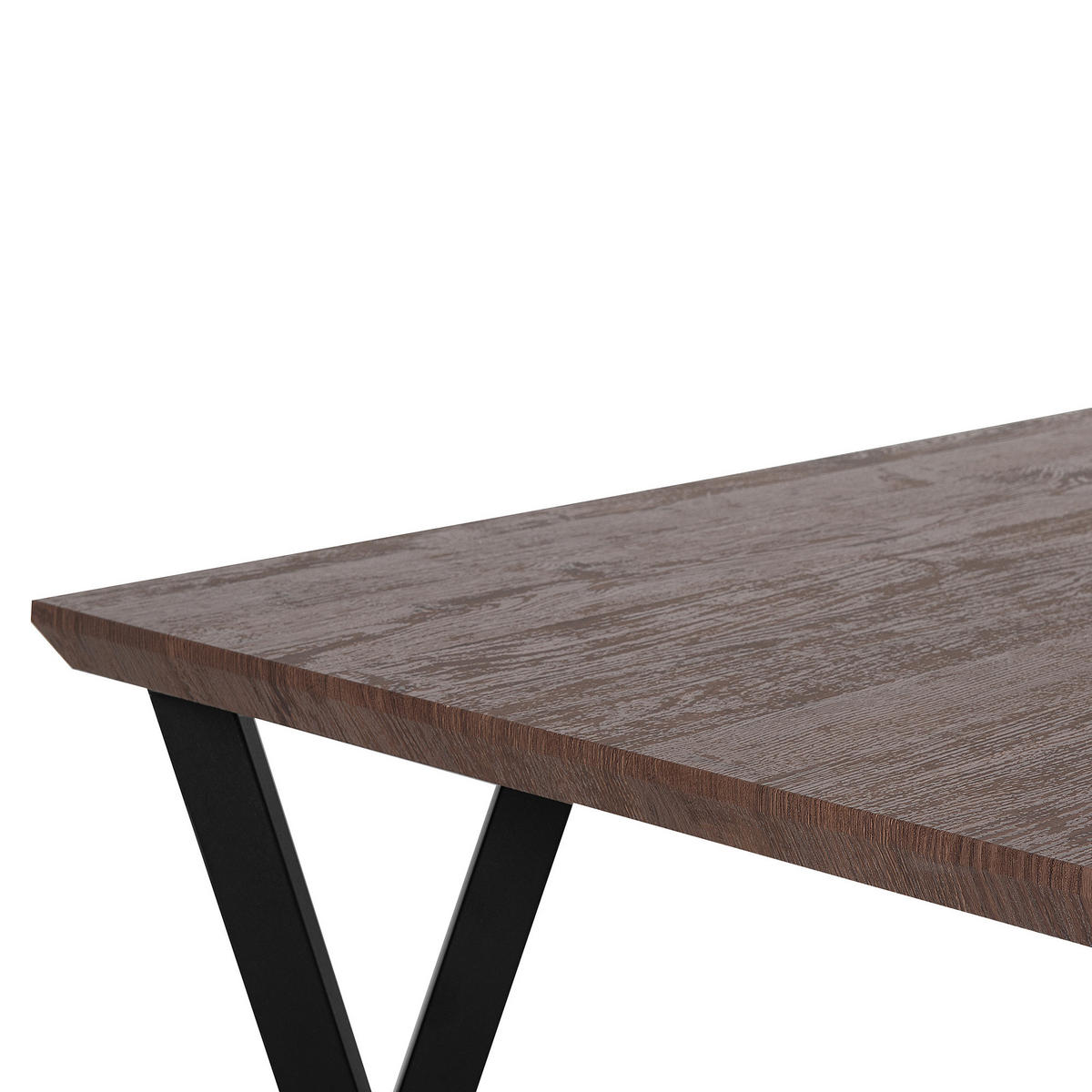 ESSTISCH 140/80/75 cm Dunkelbraun, Schwarz Rechteckig Bravo - Dunkelbraun, Holzwerkstoff (140/80/75cm) - Beliani