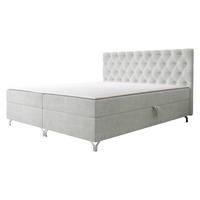 BOXBETT Chester 2 - Silberfarben/Hellgrau, Holz/Textil (140/200cm) - MIRJAN24