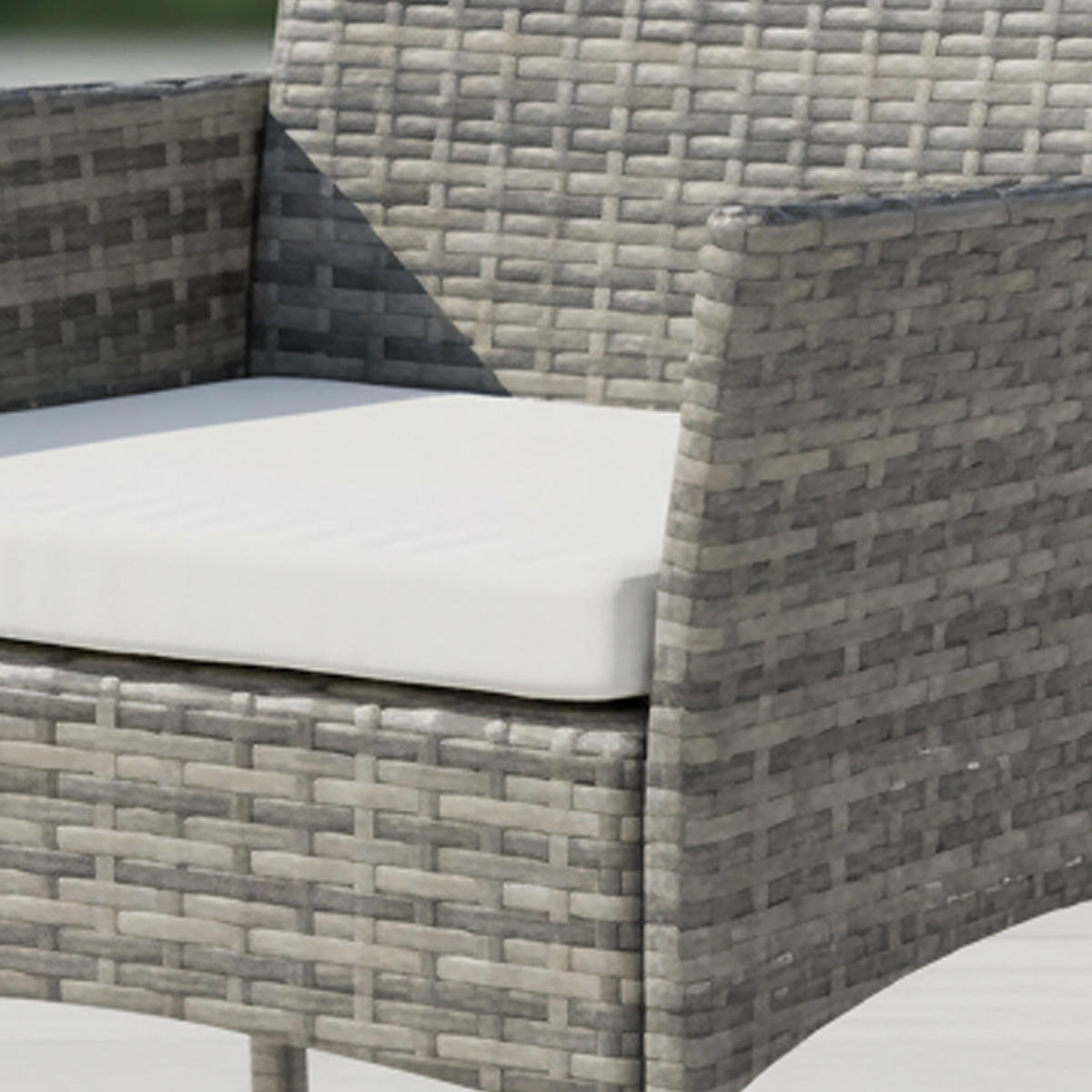 3-TLG.GARTENMÖBEL-SET - Grau, Glas/Kunststoff - Relaxdays