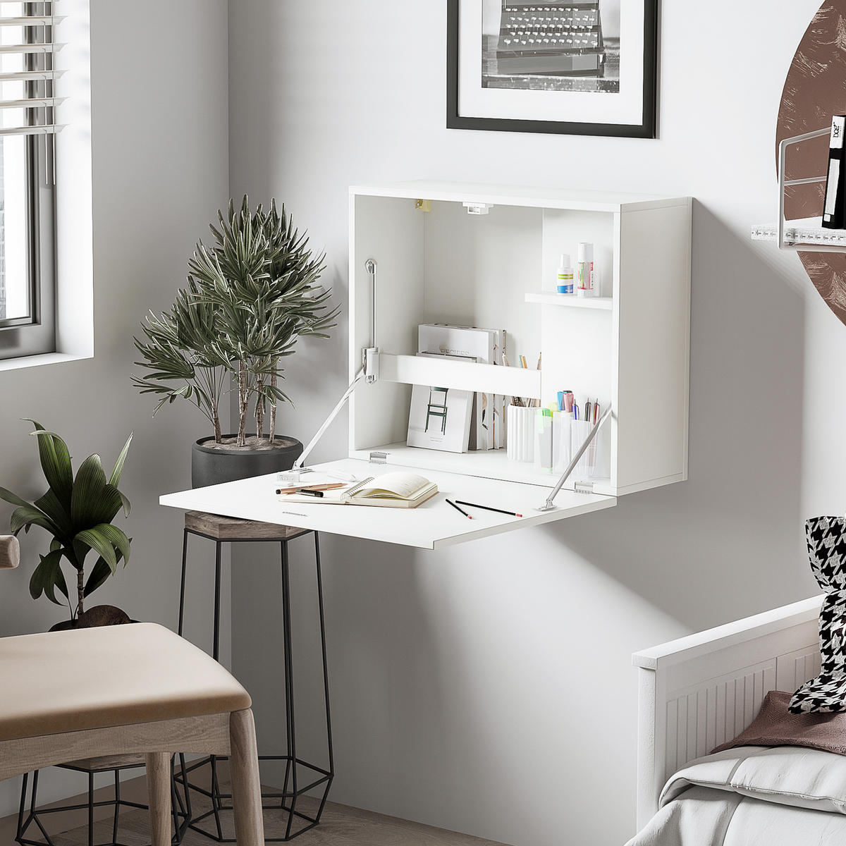 BÜROTISCH Weiß 1 Stück - Weiß, Holzwerkstoff (21.5/60/50cm) - GiPP