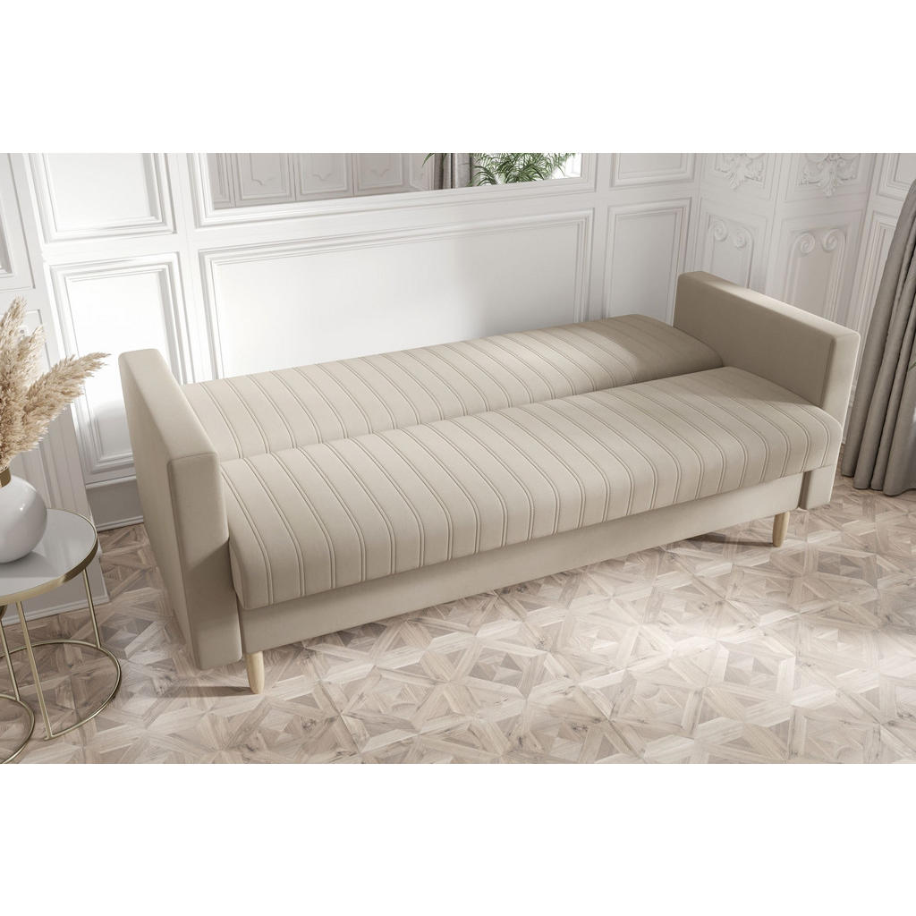 Thumbnail - Bedante Sofa, Hellgrün, Textil, 87x95x216 cm, Oeko-Tex® Standard 100, Wohnzimmer, Sofas & Couches, Schlafsofas