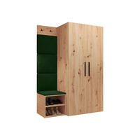MOBILIER PENTRU HOL Medi IV - verde/stejar Artisan, material plastic/compozit lemnos (80/191/50cm) - MIRJAN24