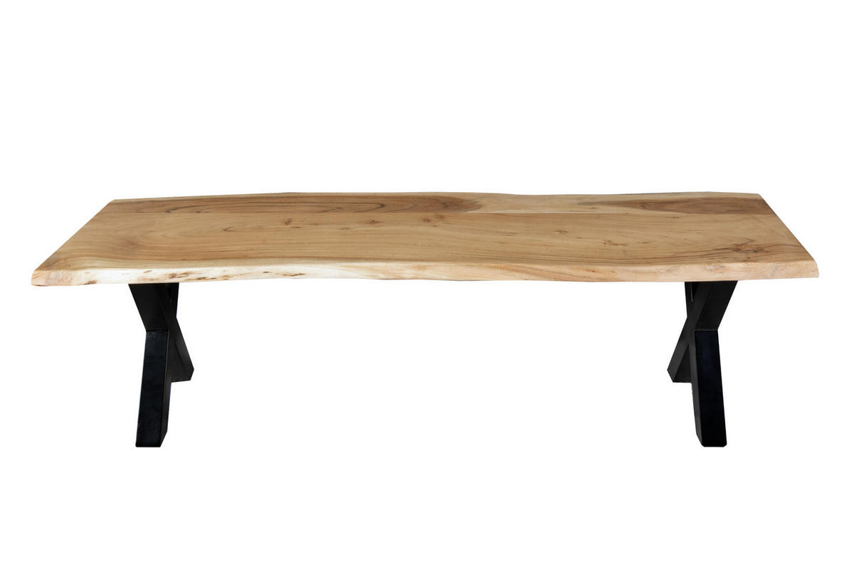SITZBANK NOAH - Beige/Schwarz, Holz/Metall (160/45/42cm) - SAM