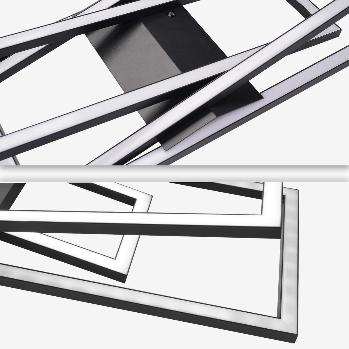 LED-DECKENLEUCHTE Jovarn 23.5/23.5/13.5 cm - Schwarz, Metall (23.5/23.5/13.5cm) - ZMH