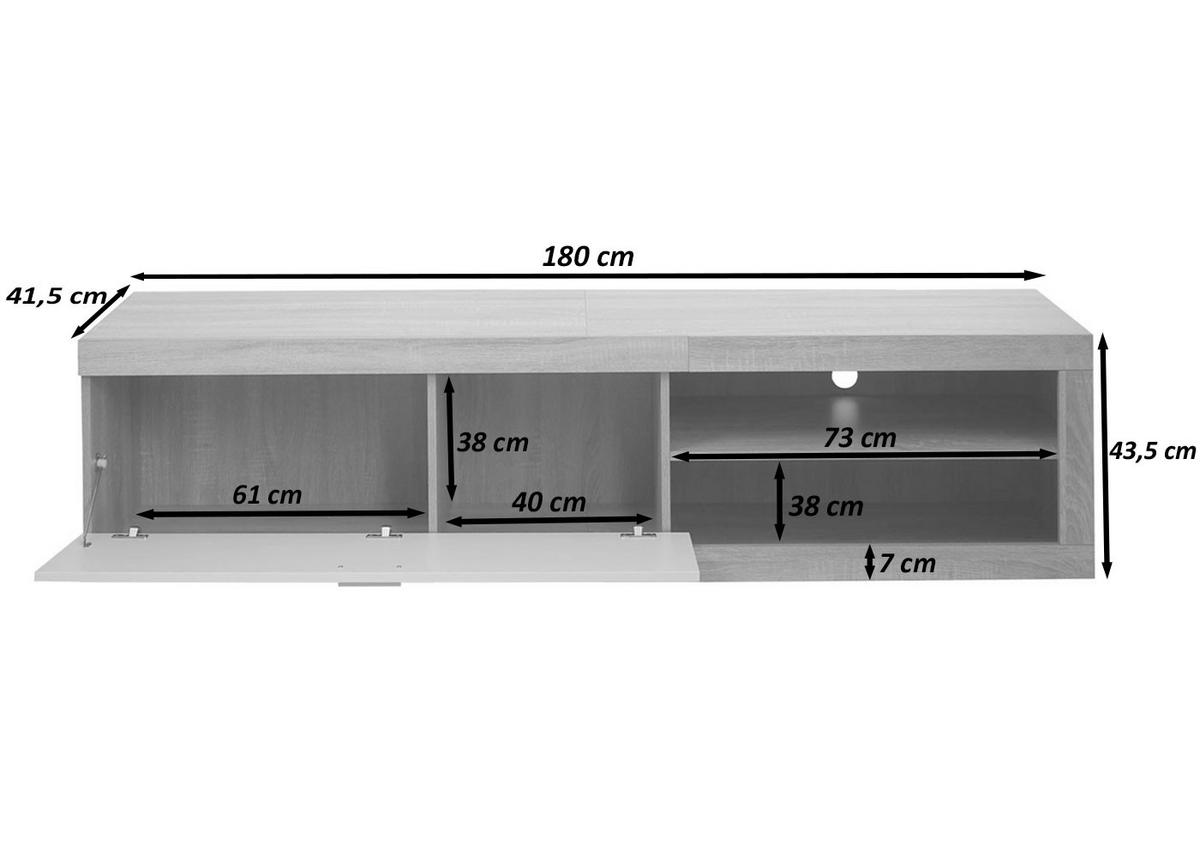 TV-RACK Eiche Dekor - Eichefarben, Holz (180/43/41cm) - MCW
