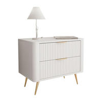 NACHTTISCH SCARLETT 2S MIT SCHUBLADEN BEIGE + GOLD - Beige, Holzwerkstoff (63/55/38cm) - Lookway