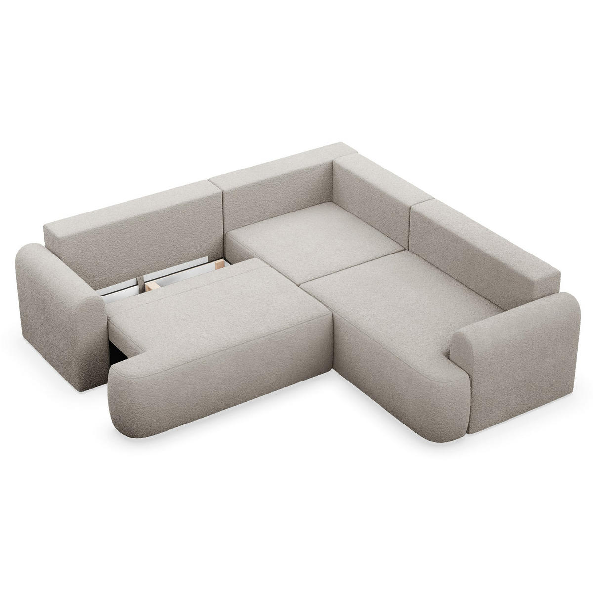 ROHOVÁ POHOVKA Kaveo Béžová látka univerzální s rohovým dílem s úložným prostorem - černá/béžová, textil/plast (245/245cm) - Selsey