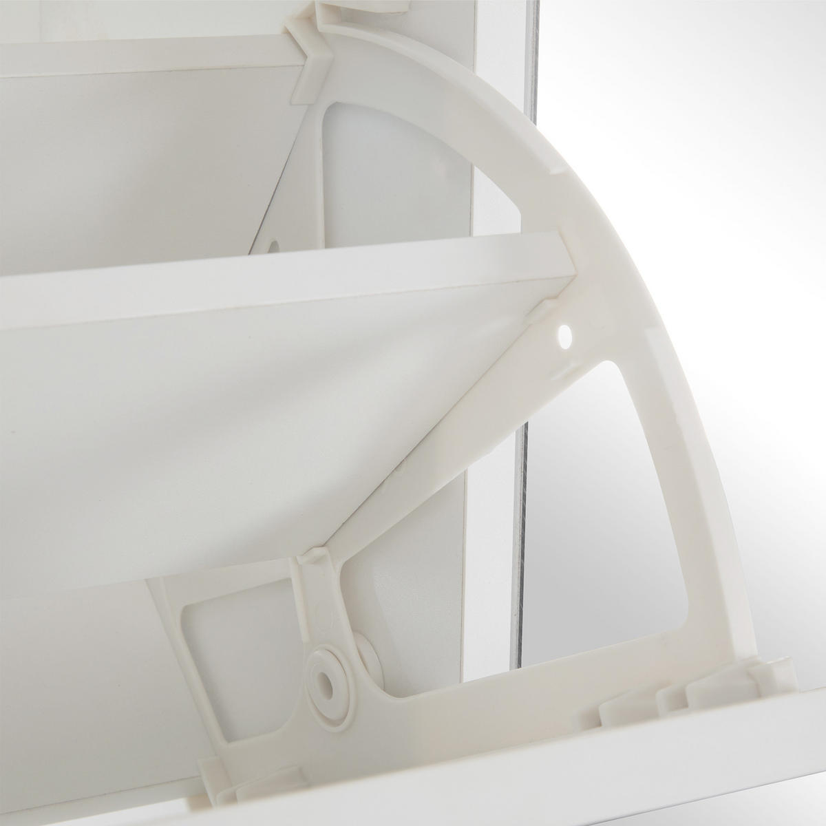 SCHUHSCHRANK aus Spanplatte 80x24x147cm in Weiß mit Spiegeltüren - Weiß, Holzwerkstoff (80/147/24cm) - Modfu