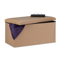 SITZBANK - Beige, Holzwerkstoff/Kunststoff (76.5/37.5/38.5cm) - Relaxdays