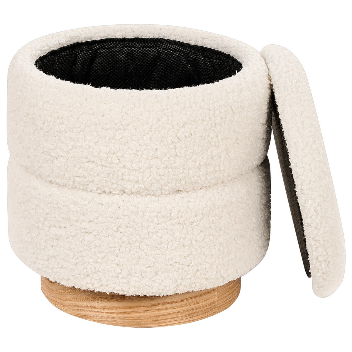 POUF Neely 35/35/38 cm - Weiß, Kunststoff/Textil (35/38/35cm) - Beliani