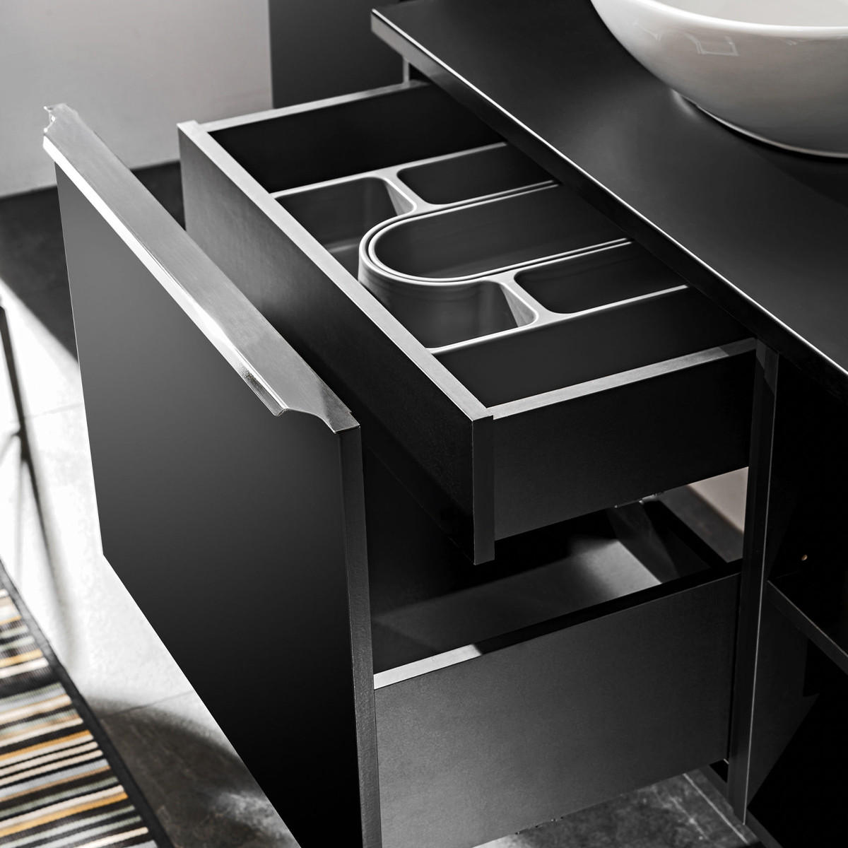 WASCHTISCHUNTERSCHRANK 180cm Eros Schwarz - Schwarz, Holzwerkstoff (180/48/46cm) - Petits-meubles