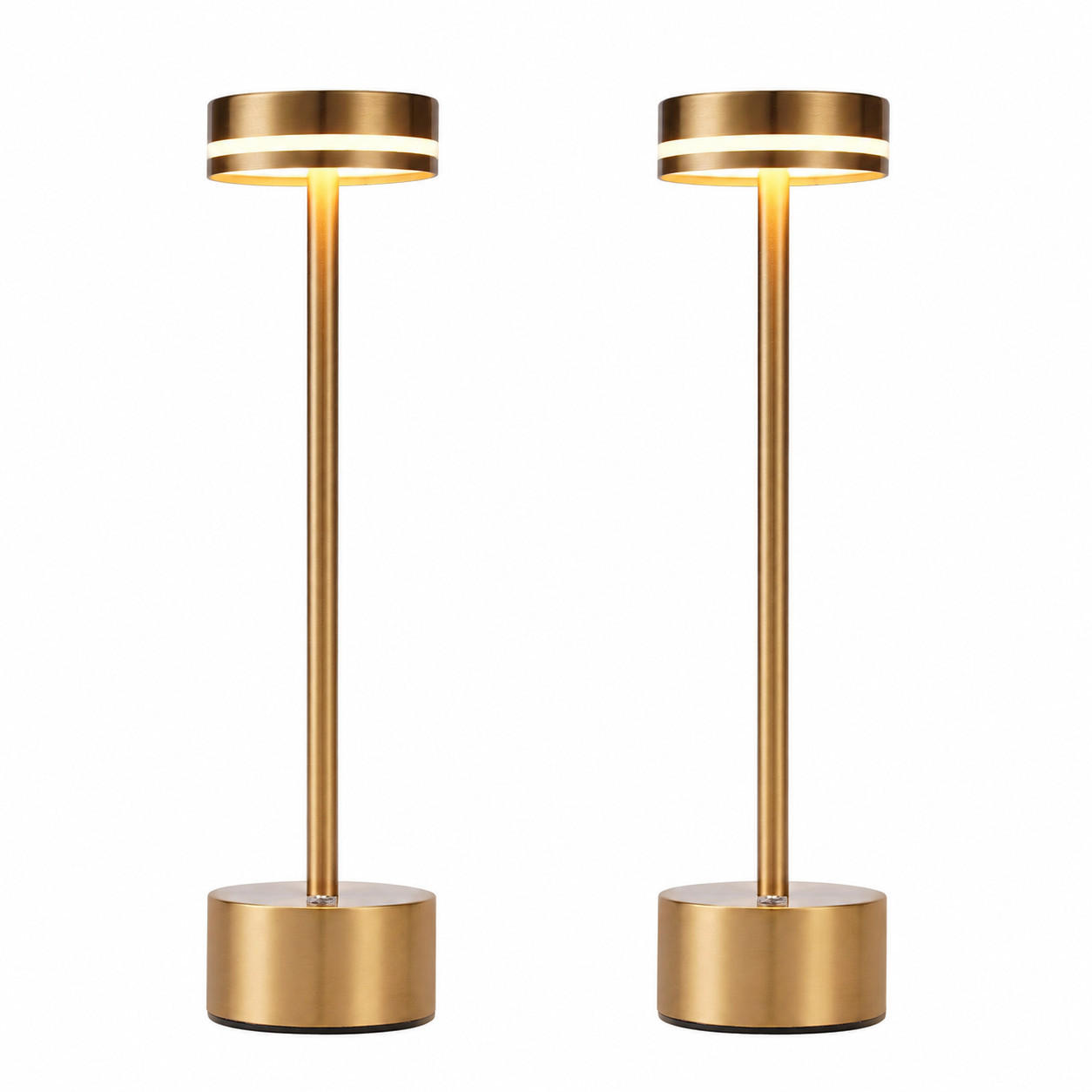 TISCHLEUCHTE Strahler 8/8/31.5 cm（2er-set） - Goldfarben, Kunststoff/Metall (8/8/31.5cm) - ZMH