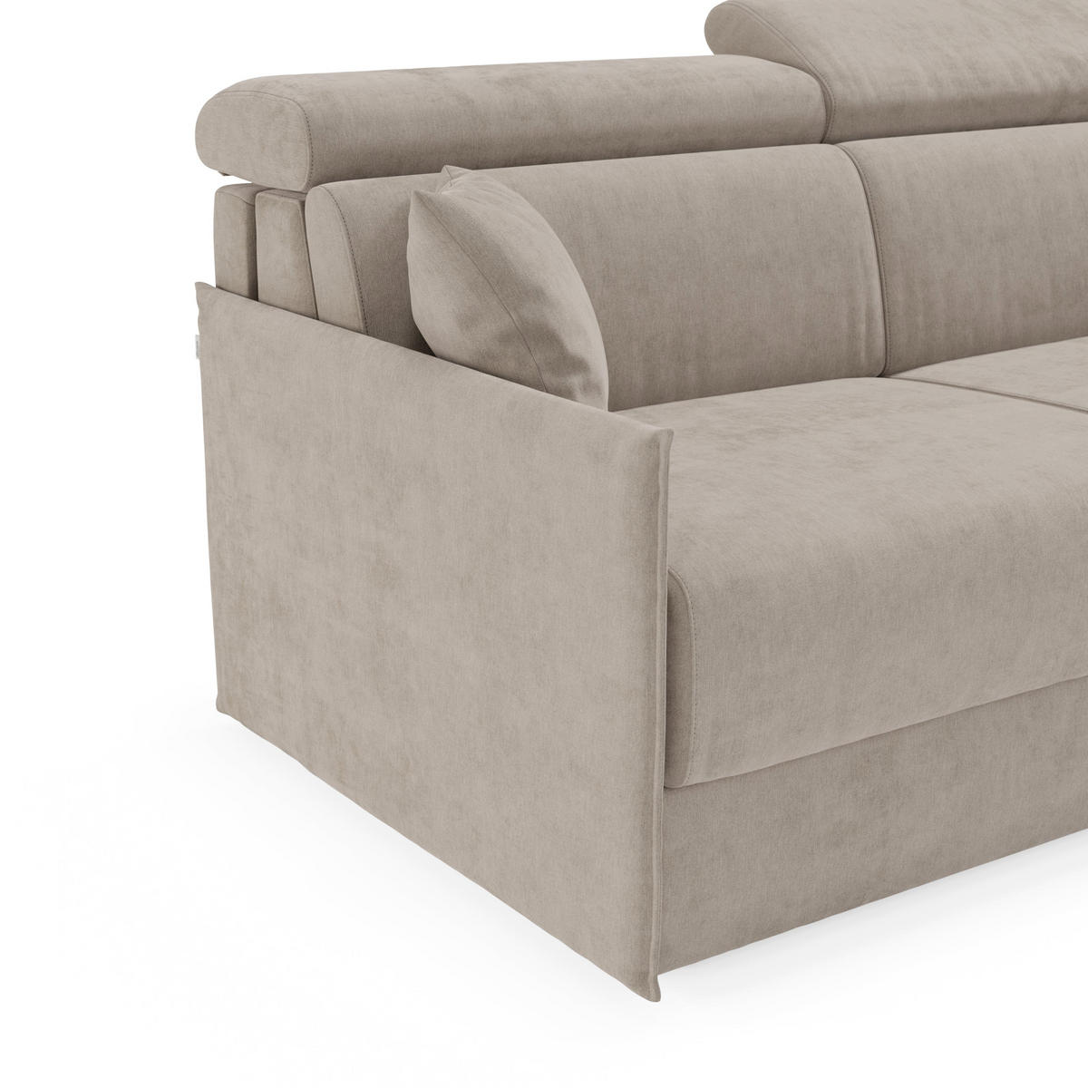 ECKSOFA Miryam - Graubraun, Metall (252/98cm) - Divani.store