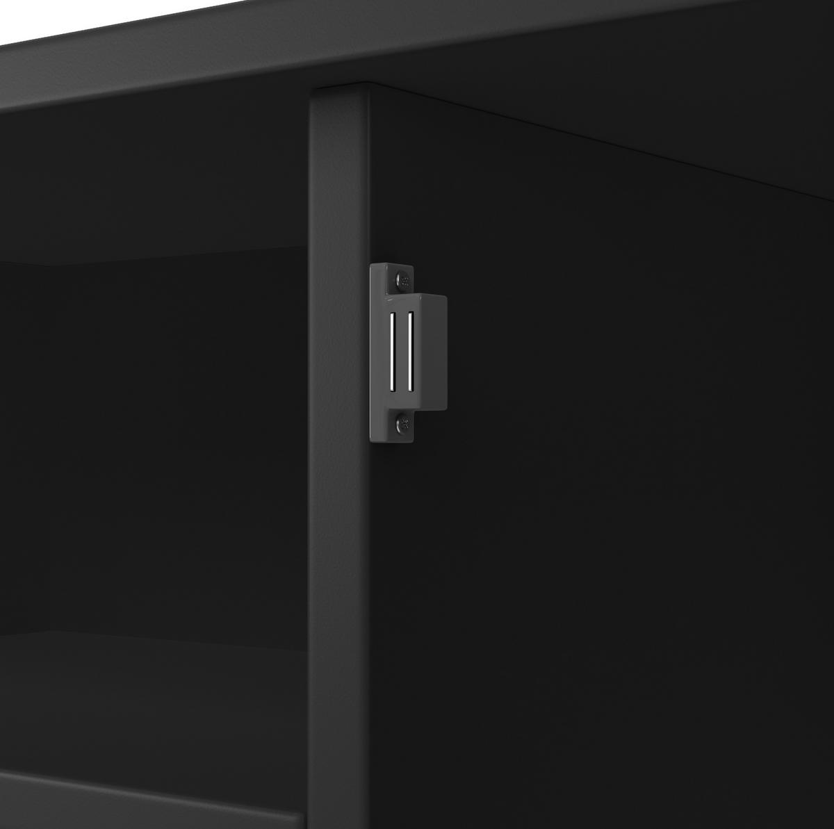 BUFFET 120/188/40 cm Schwarz aus MDF mit verstellbaren Einlegeböden - Schwarz, Holzwerkstoff (40/188/120cm) - OKMYHOME
