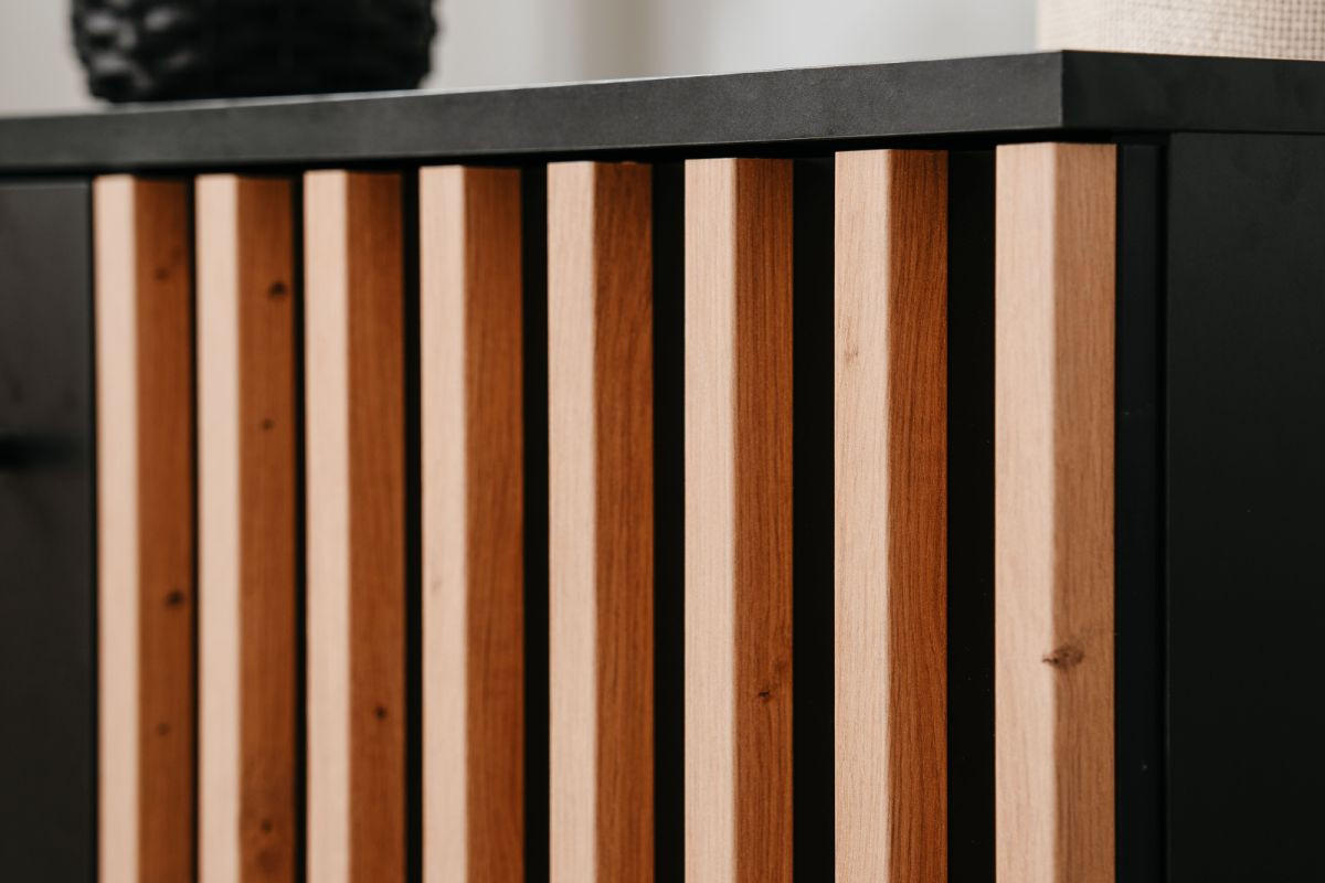 KOMMODE schwarz, Eiche Artisan 118, Sideboard mit viel Stauraum - Schwarz/Eiche Artisan, Holzwerkstoff/Metall (118/90/40cm) - Furn.Design