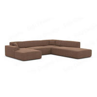 WOHNLANDSCHAFT Genova Braun Strukturstoff - Braun, Kunststoff (326/70/263cm)