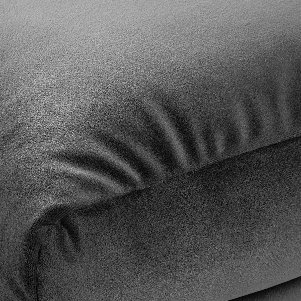 POLSTERHOCKER mit Holzfüßen - Eichefarben/Grau, Eichenholz/Textil (51/37/41cm) - home24