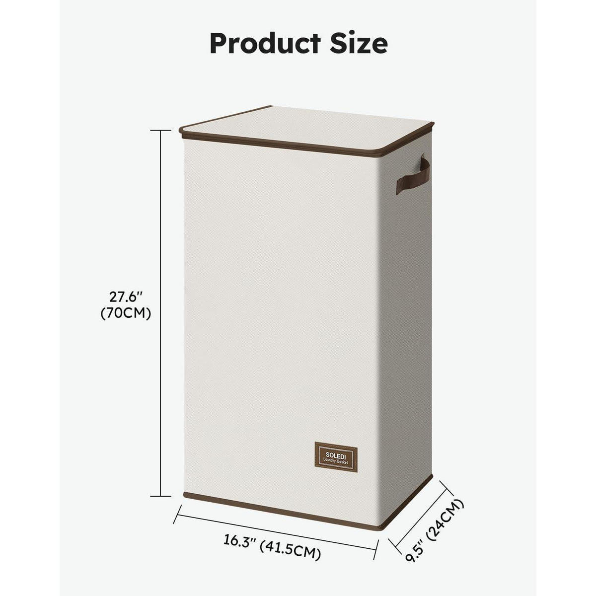 WÄSCHEKORB mit Deckel und Wäschesack 70 Liter Beige - Multicolor, Textil (32/4/43cm)