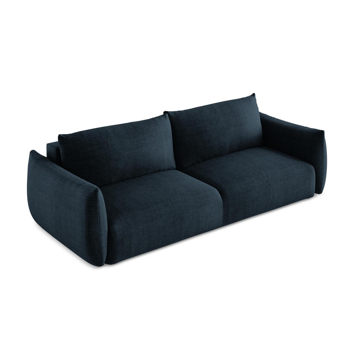 3-SITZER SOFA mit Schlaffunktion Strukturstoff Blau - Blau/Schwarz, Holzwerkstoff/Kunststoff (230/90/105cm) - LaMiaSofa