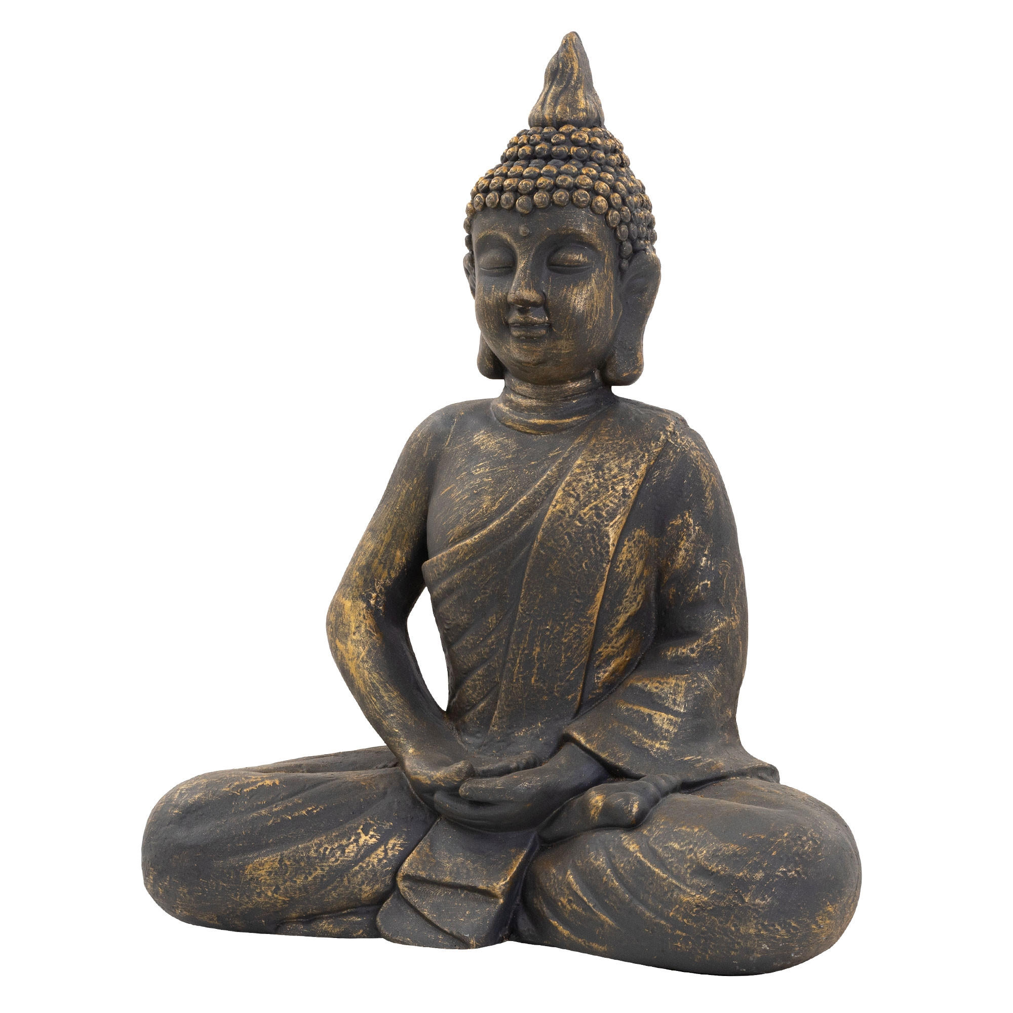 BUDDHA STATUE 63 cm hoch Bronzeoptik aus Polyresin - Bronzefarben, Kunststoff (29/63/52cm) - ECD-Germany