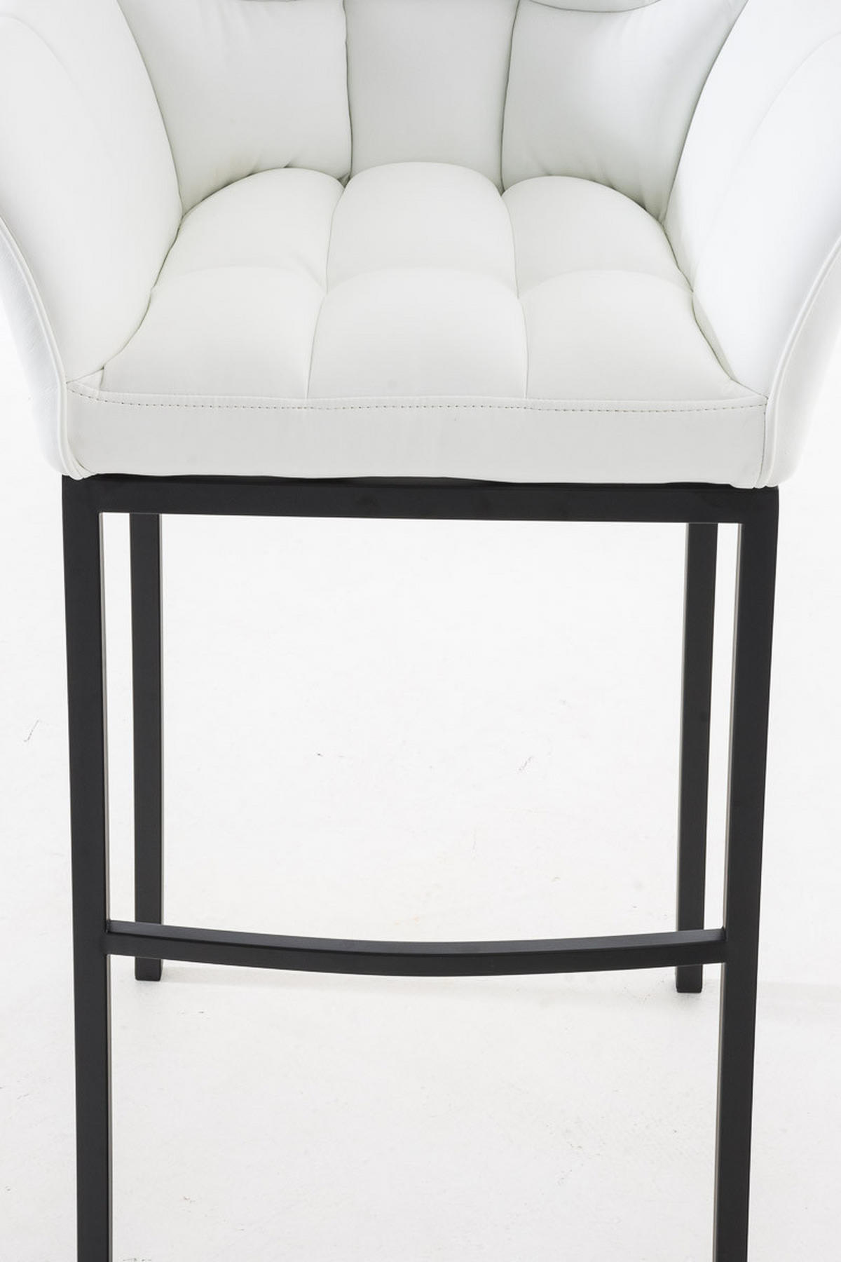 BARHOCKER Gibel Kunstleder Weiß Schwarz - Weiß, Leder (64/110/48cm) - DELUKE