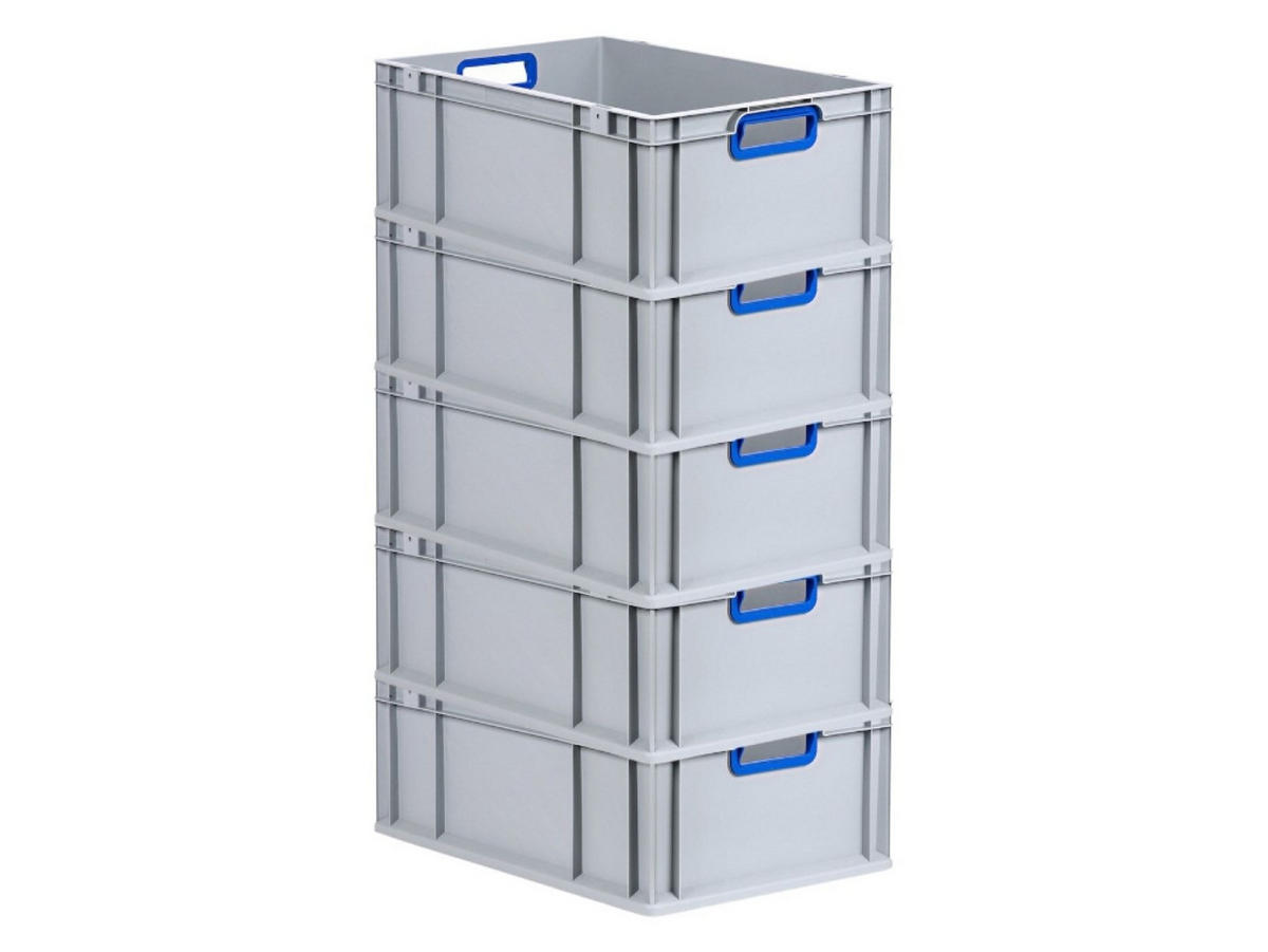 EUROBOX 5x Nextgen Color 22x40x60cm 44 Liter Griffe Blau Offen - Blau, Kunststoff (40/22/60cm) - PROREGAL